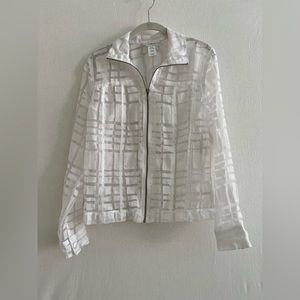 Coldwater Creek Sheer Zip Up Jacket